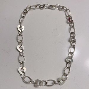 Silver Heart Link Necklace - Women